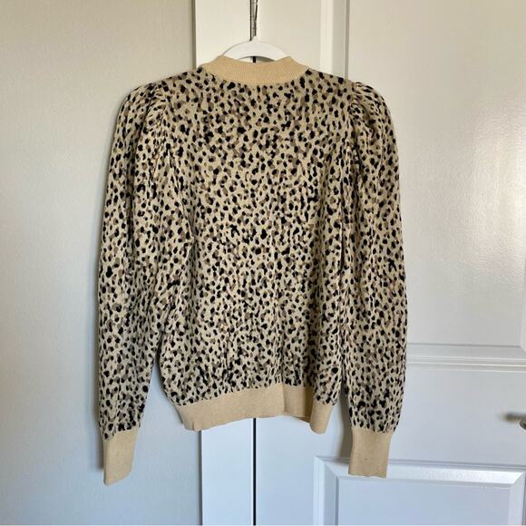Who What Wear Target Shadow Leopard Boho Prep Casual Crewneck Pullover Sweater - Picture 6 of 6